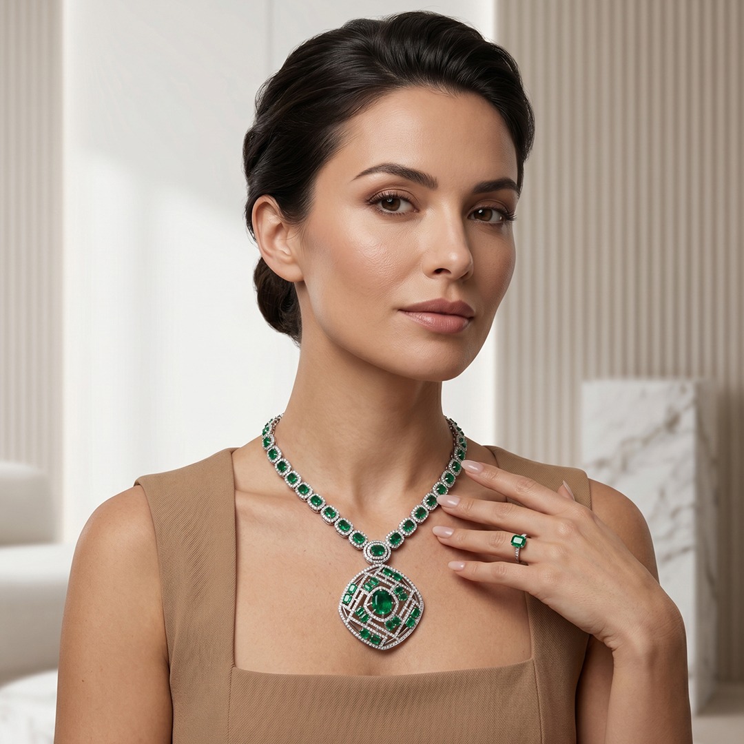 Emerald Elegance Pendant Necklace