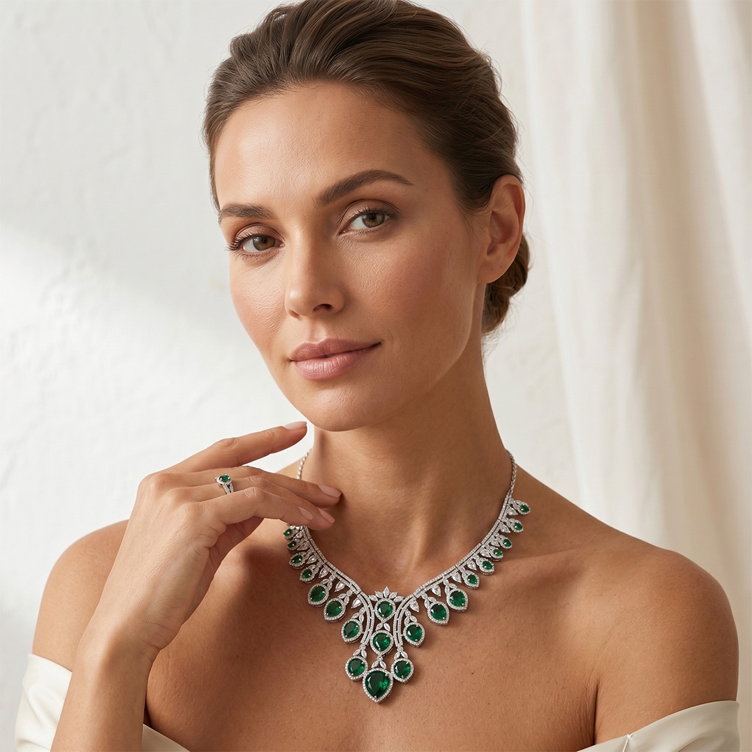 Royal Emerald Cascade Necklace