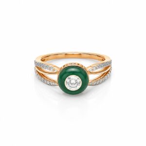 Colored Stone and Diamond Gold Ring DLR1576 Front View