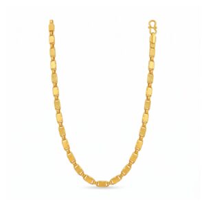 Premium gold link chain with textured rectangular links and secure clasp closure
