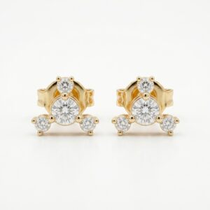 Daily Wear Diamond Gold Earrings DTP1130 Front View