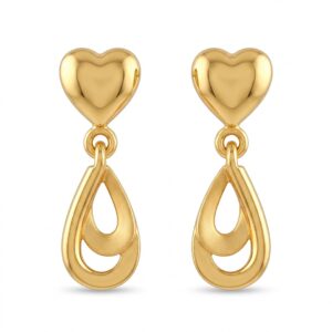 Heart Drop Gold Earrings LPT17309