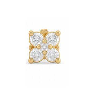 Natural Diamond Gold Nose Pin DGLOSC1823