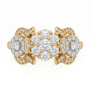 Close-Up of 29 Natural Round Brilliant Diamonds in FR2028 Ring