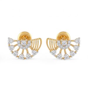 Premium Natural Diamond Gold Earrings DTP824 Front View