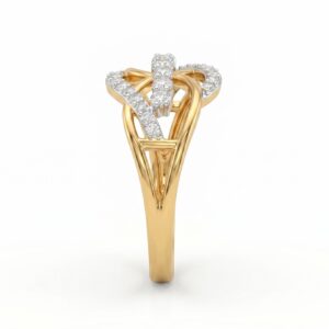 Side View of Yellow Gold Diamond Ring LR55267